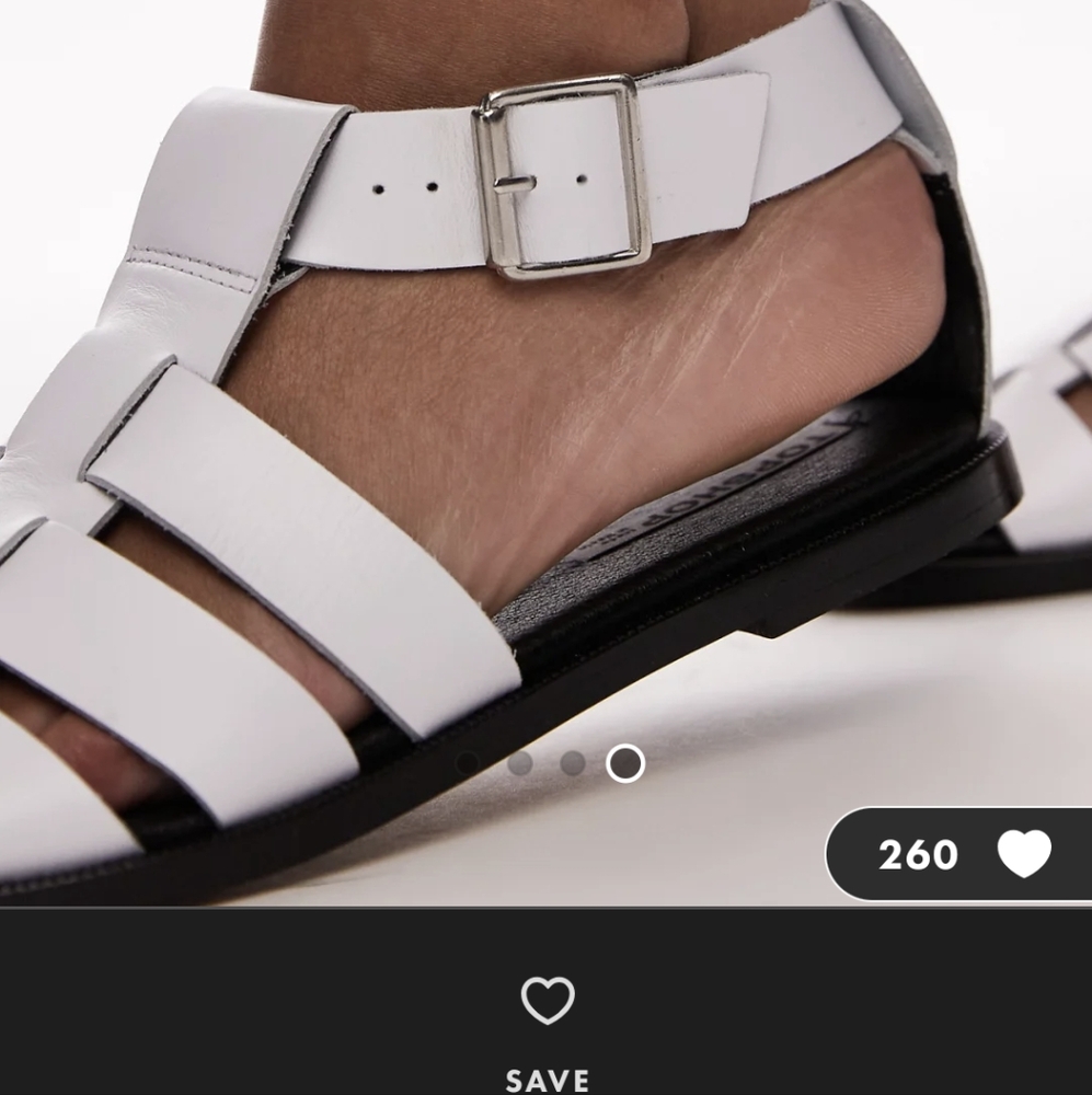 Topshop Babs Premium Fisherman Sandals In white - Picture 14 of 16